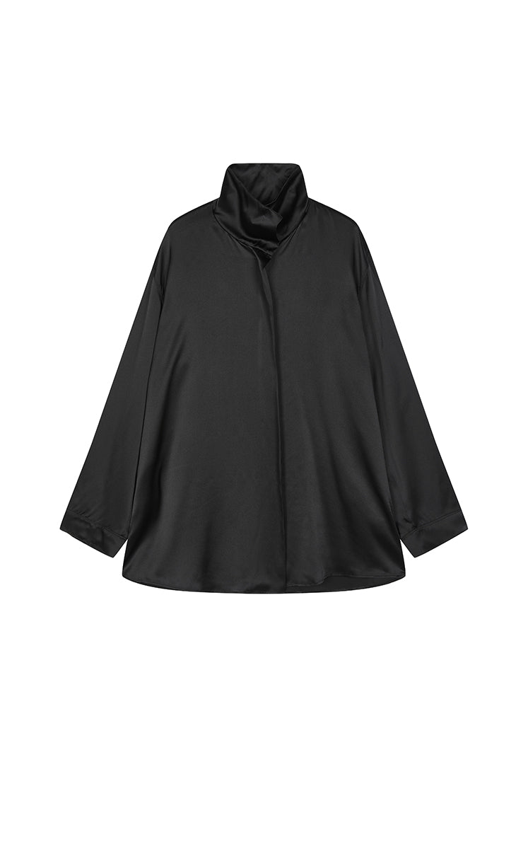 Shirt / JNBY Loose Pure Silk Long Sleeve Shirt black