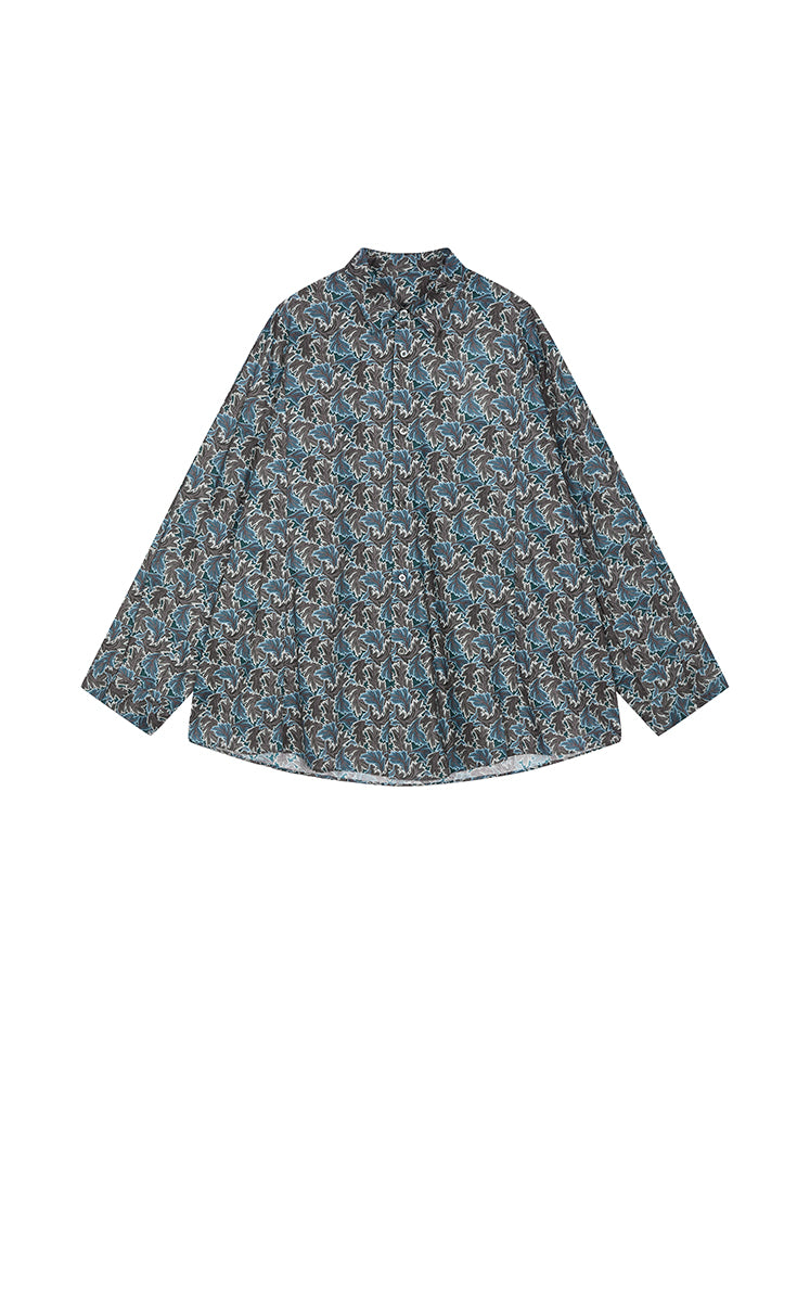 Shirt / JNBY Liberty Botanical Print Cotton Shirt blue green