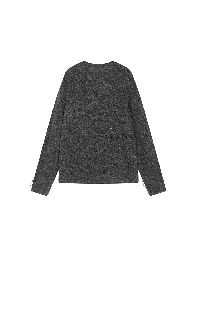 Sweater / JNBY Oversized Mohair Fringe Sweater black