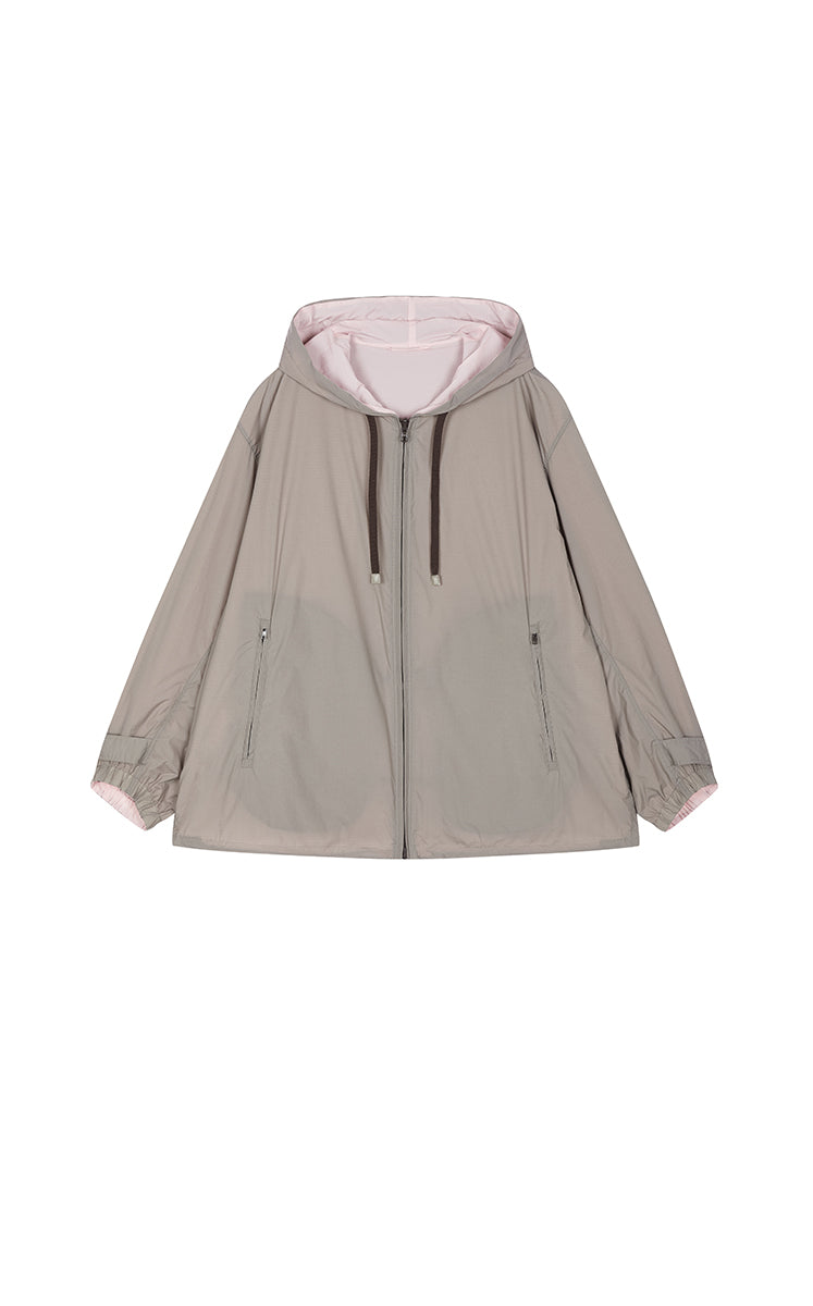 Coat / JNBY Contrast Mid-Length Nylon Trench Coat Dark Khaki