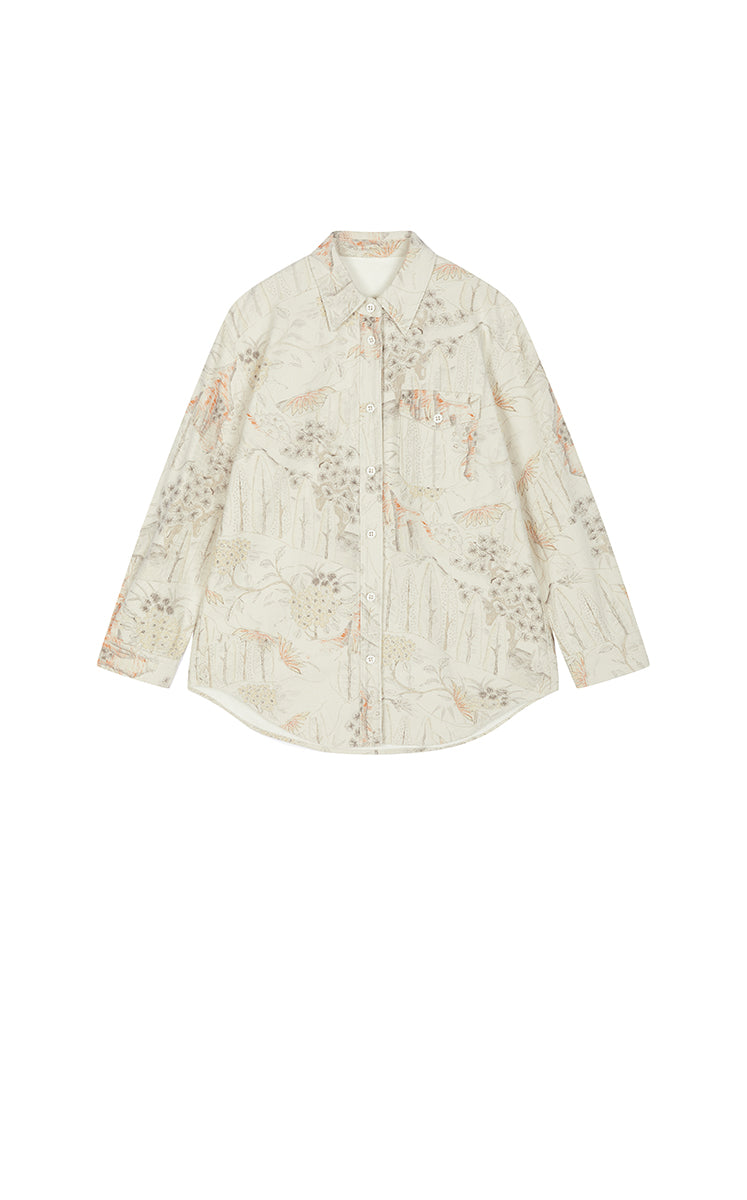 Shirt / JNBY Oversized Cotton Denim Shirt Rice White