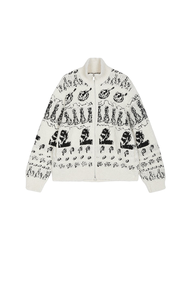 Sweater /(ESG)JNBY Icelandic Pattern Wool Blend Cardigan