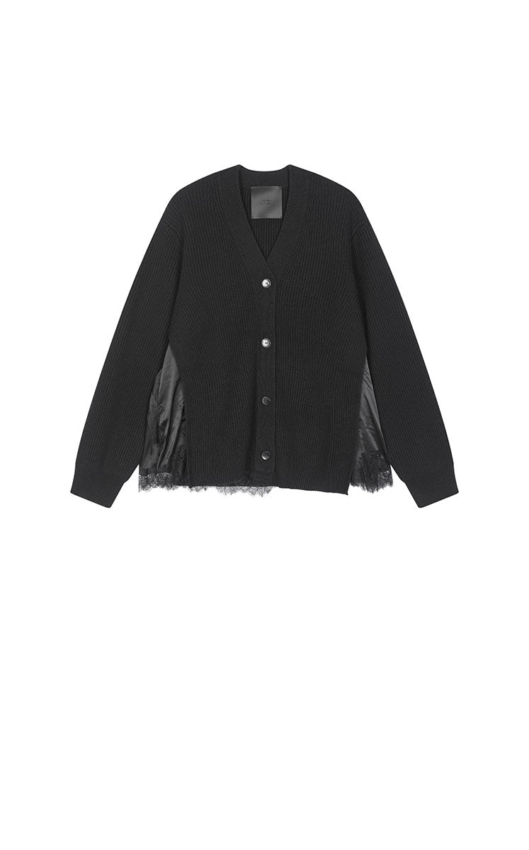 Sweater / JNBY Wool-Silk Longline Open Cardigan