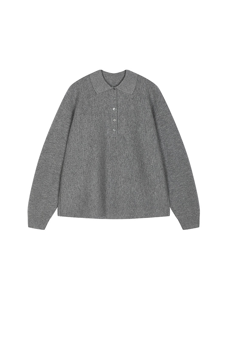 Sweater / JNBY Classic Wool Blend Polo Pullover