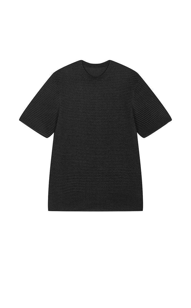 Sweater / JNBY Wool Blend Pintuck Short Sleeve Pullover