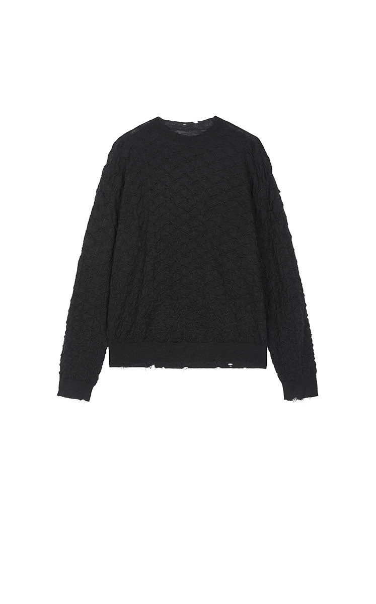 Sweater / JNBY Mohair-Wool Blend Diamond Texture Pullover