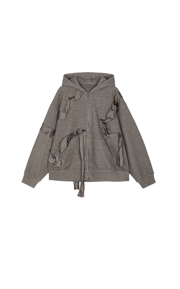 Sweatshirt / JNBY Oversized Satin Bow Detail Sweatshirt Brown