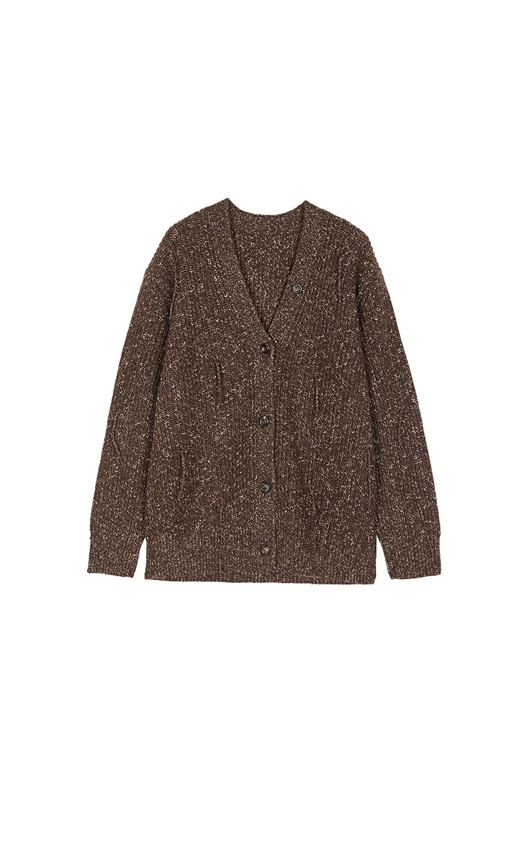 Sweater / (ESG)JNBY O-shape Fringe Wool-blend Long Cardigan