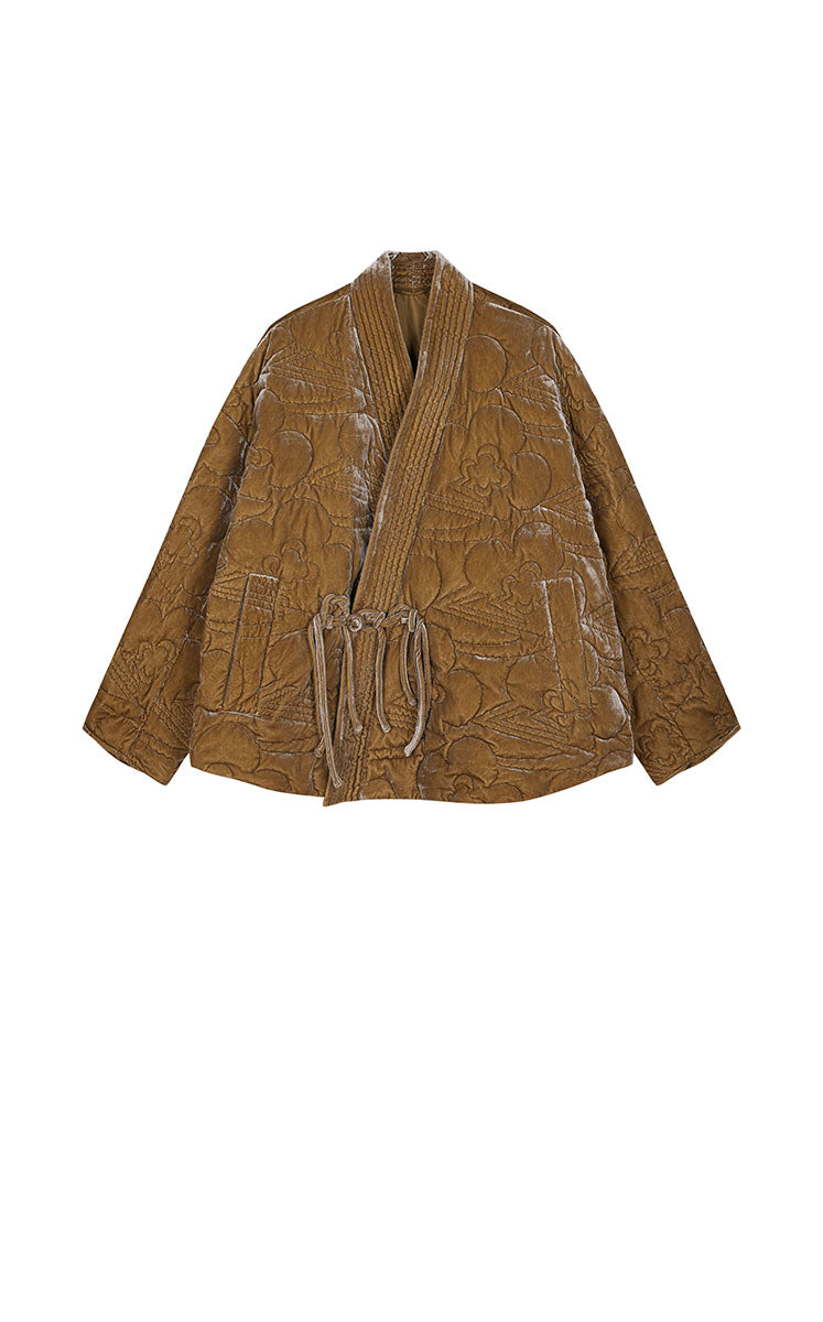 Down Coat / JNBY Oversized Cinched Mid-Length Down Coat Green Kahaki
