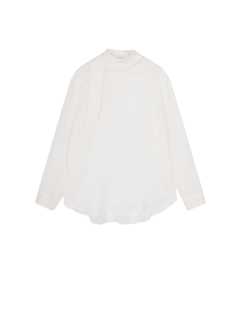 Shirt / JNBY Cupro Relaxed Long Sleeve Blouse Natural White