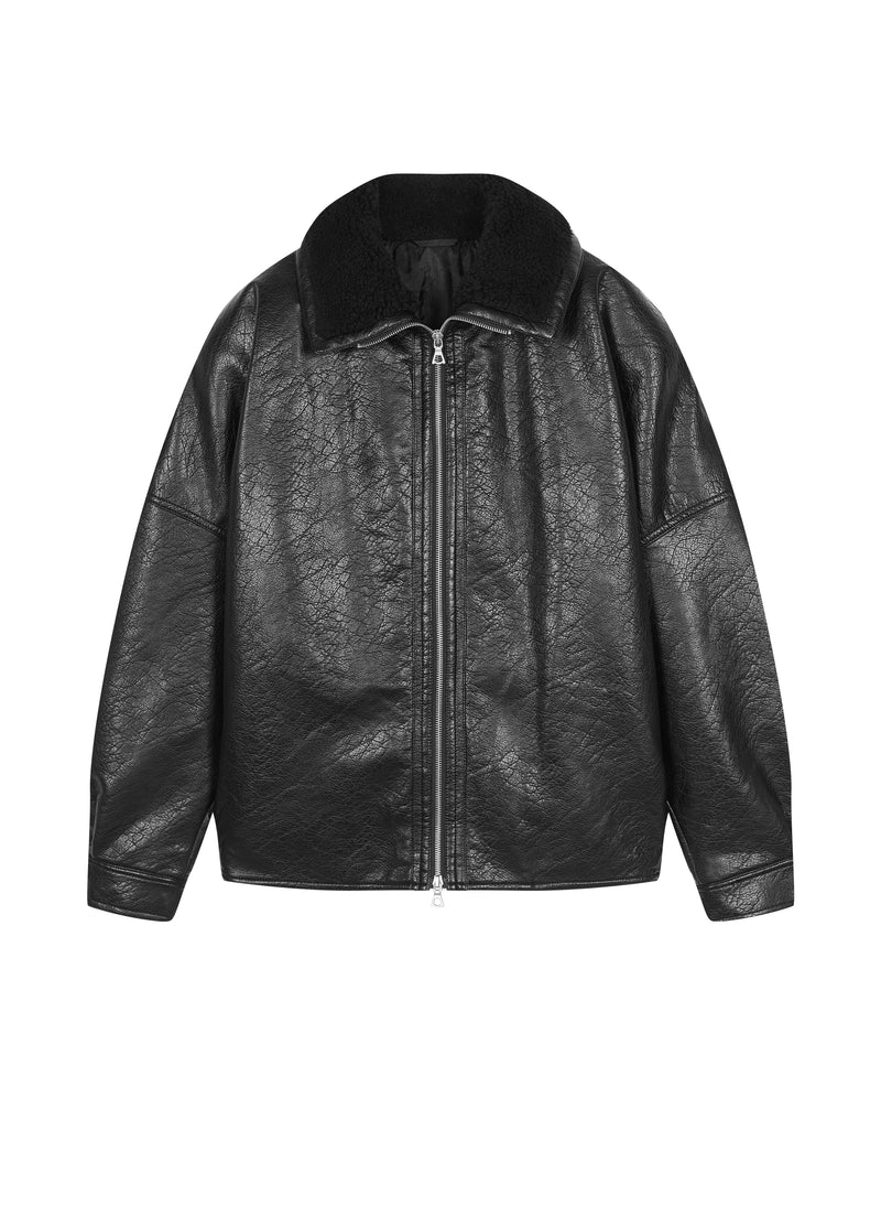 Jacket / JNBY O-Shape Faux Leather Jacket