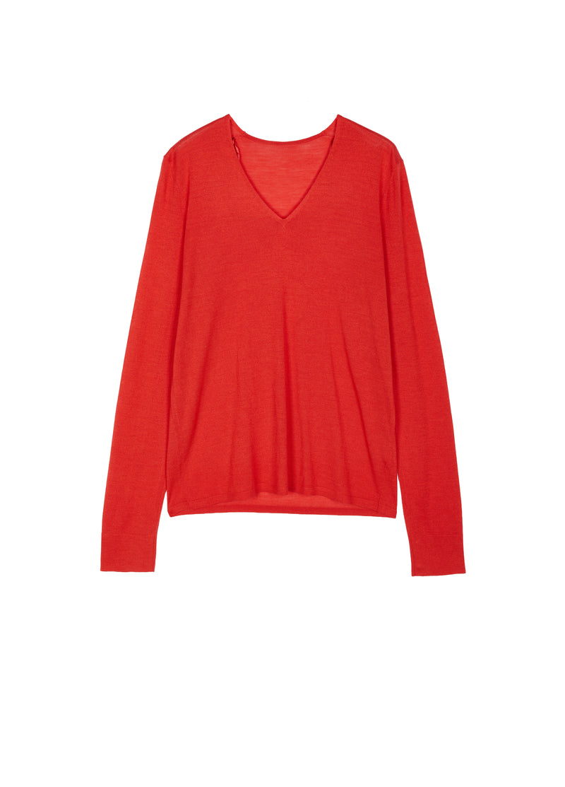 Sweater / JNBY V-Neck Baselan Wool-Silk Blend Pullover