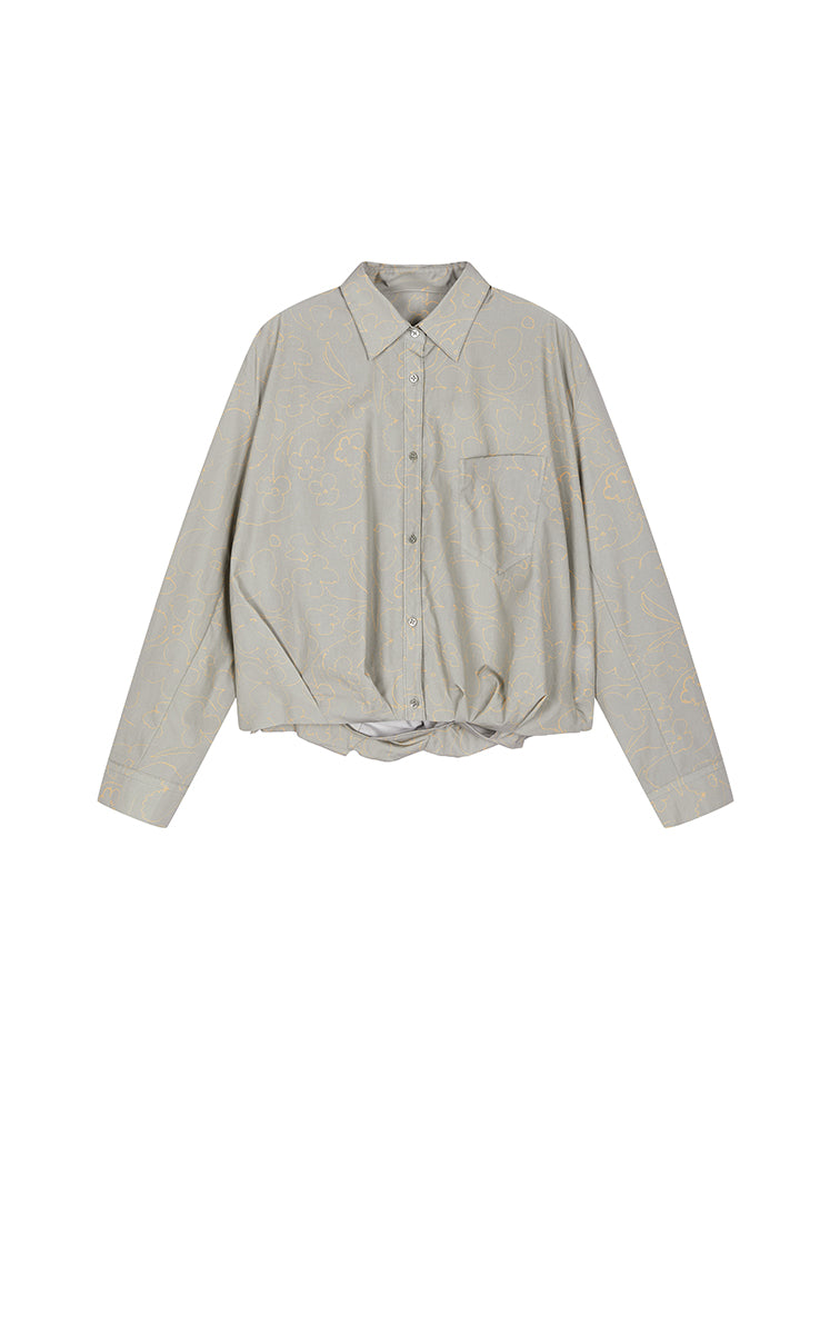 Shirt / JNBY Floral Print Cotton Long Sleeve Shirt