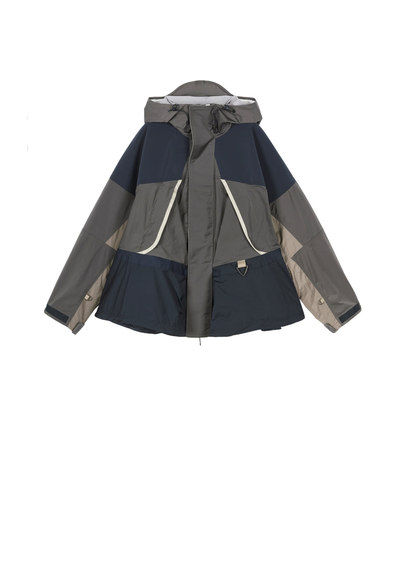 Jacket / JNBY Oversized Hooded Spliced Memory Fabric Jacket