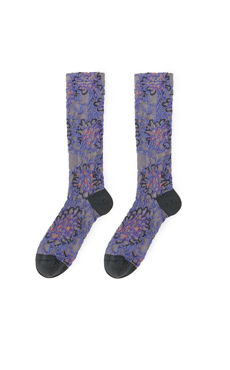 Socks / JNBY Dopamine Floral Mid-Calf Socks Grey M