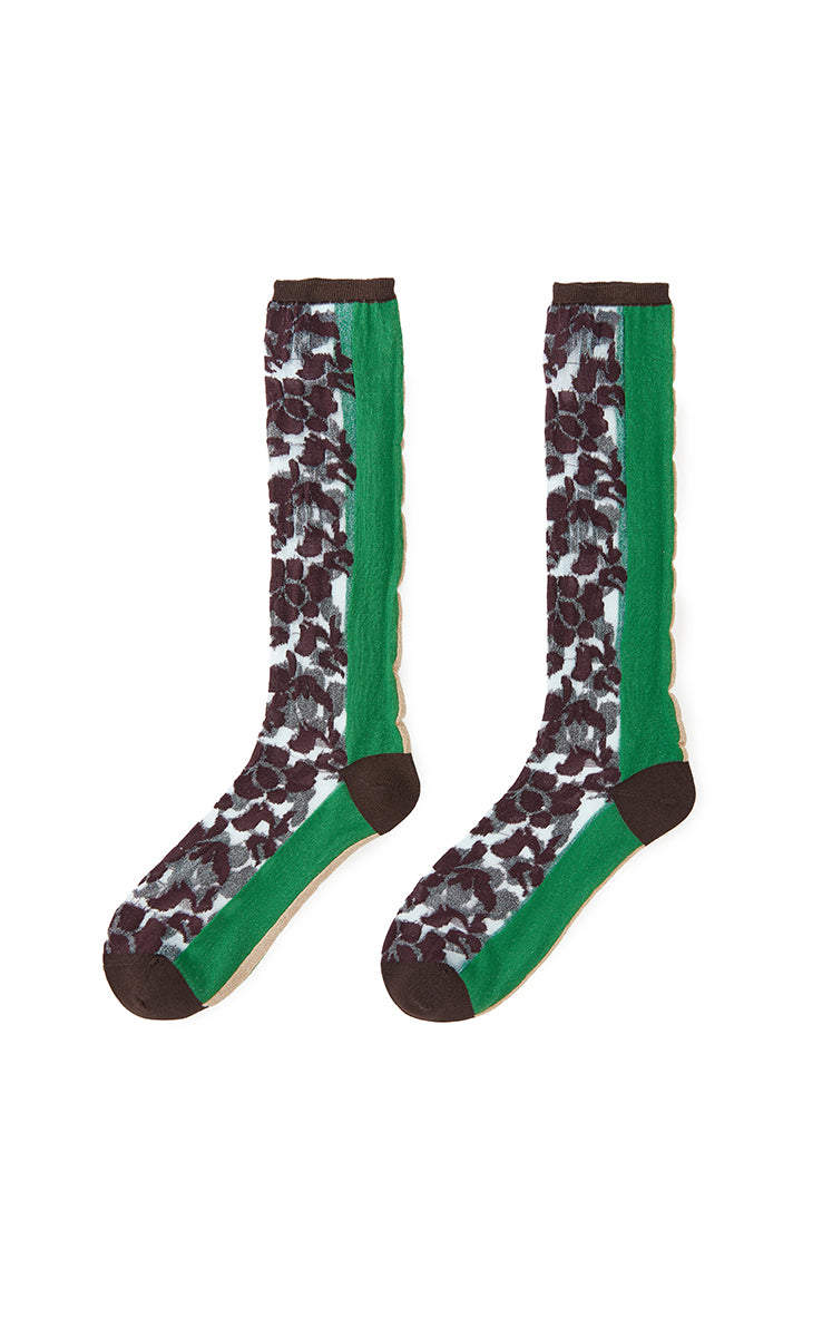 Socks / JNBY Colorblock High Socks Green M