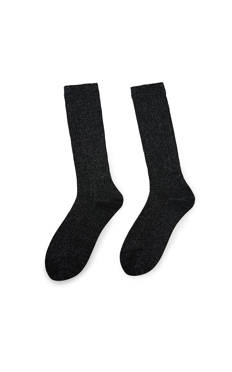 Socks / JNBY Mid-Calf Sheer Stripe Socks Black M