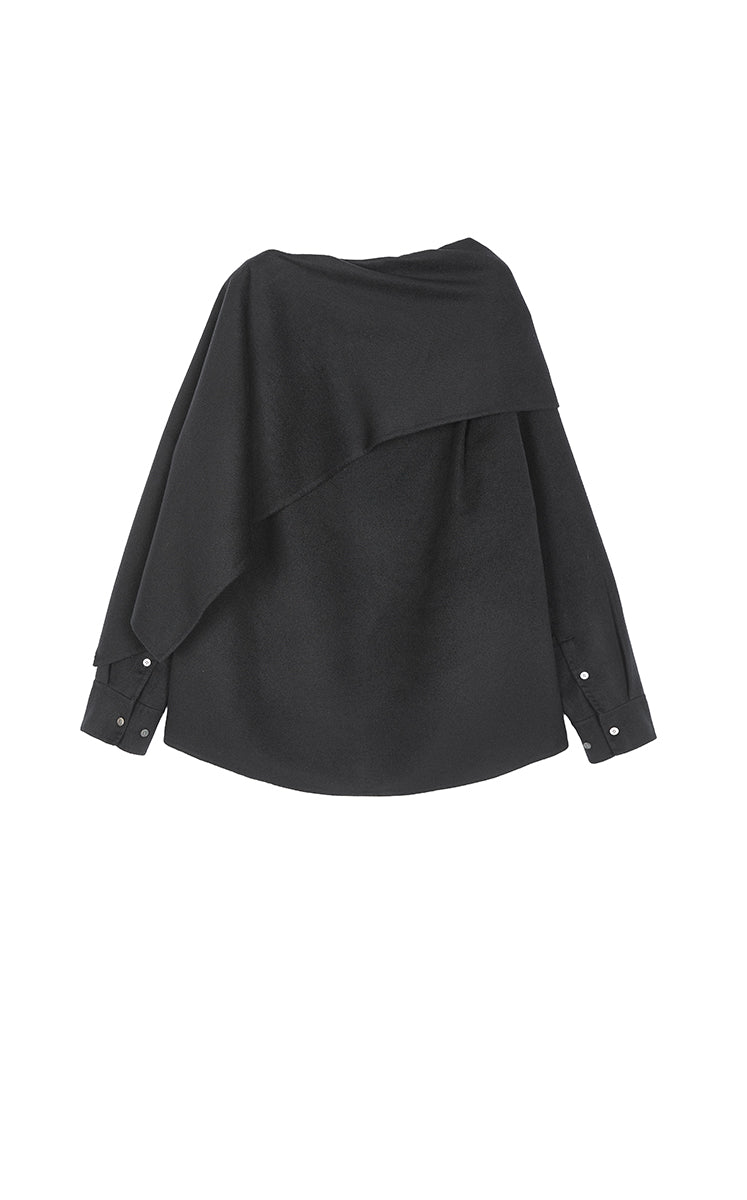 Coat / JNBY Relaxed Wool Silk Blend Jacket