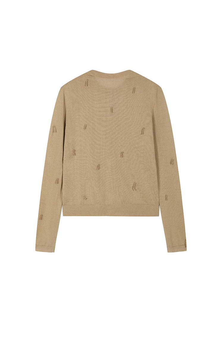 Sweater / JNBY Slim Fringe Wool Cardigan