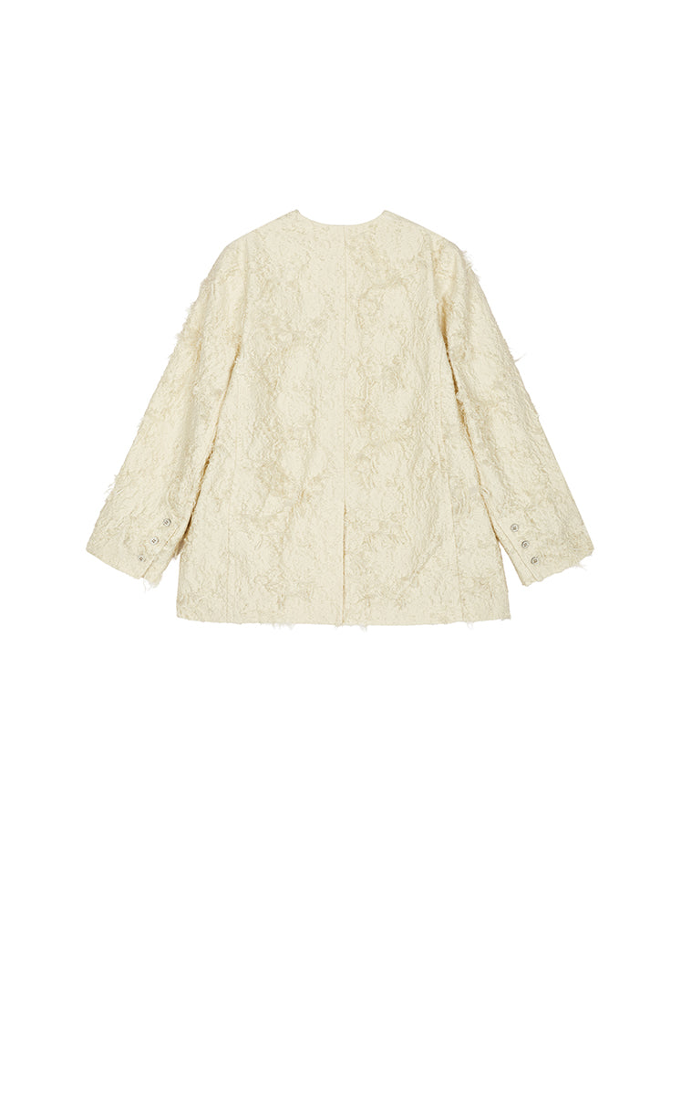 Blazer / JNBY Oversized 3D Jacquard Collarless Blazer