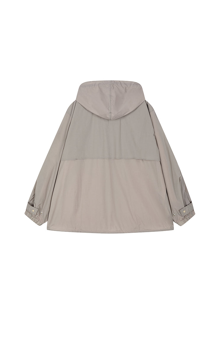 Coat / JNBY Contrast Mid-Length Nylon Trench Coat