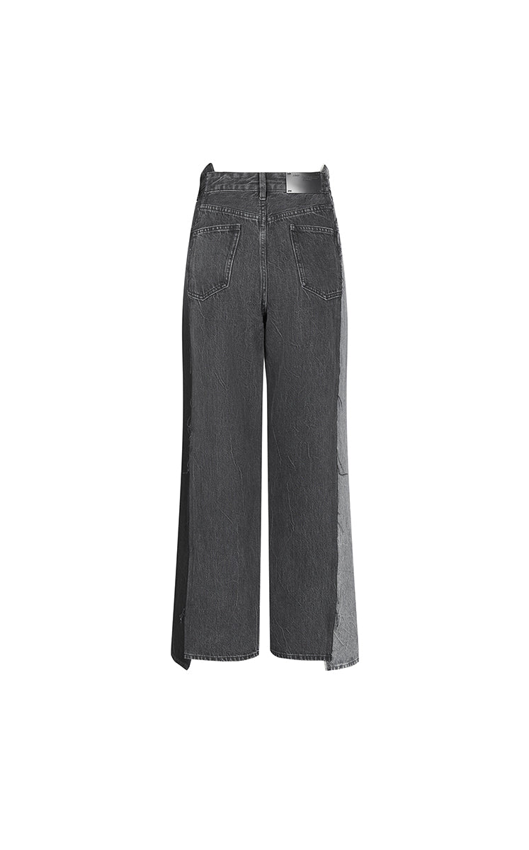 Pants / JNBY Contrast Panels Straight-Leg Jeans