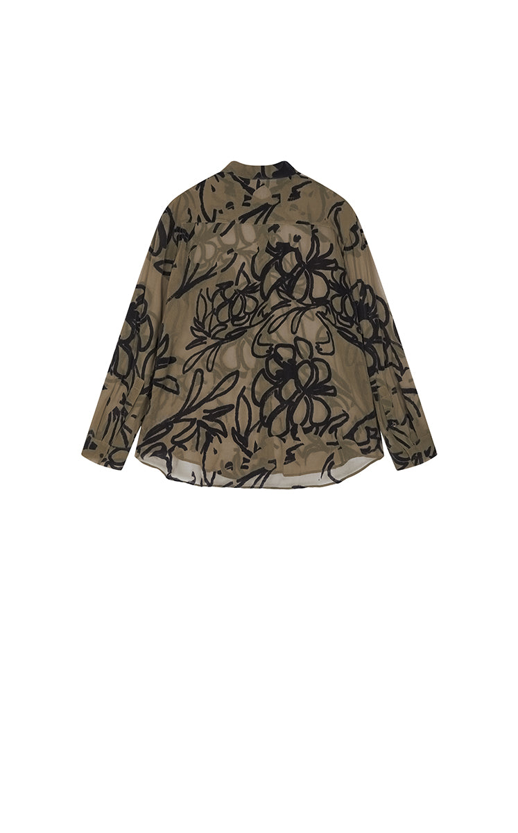 Shirt / JNBY Floral Silk Georgette Base Shirt
