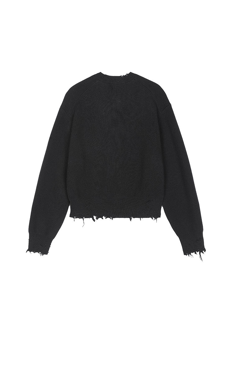 Sweater / JNBY Beaded Trim Cashmere-Wool Blend Cardigan