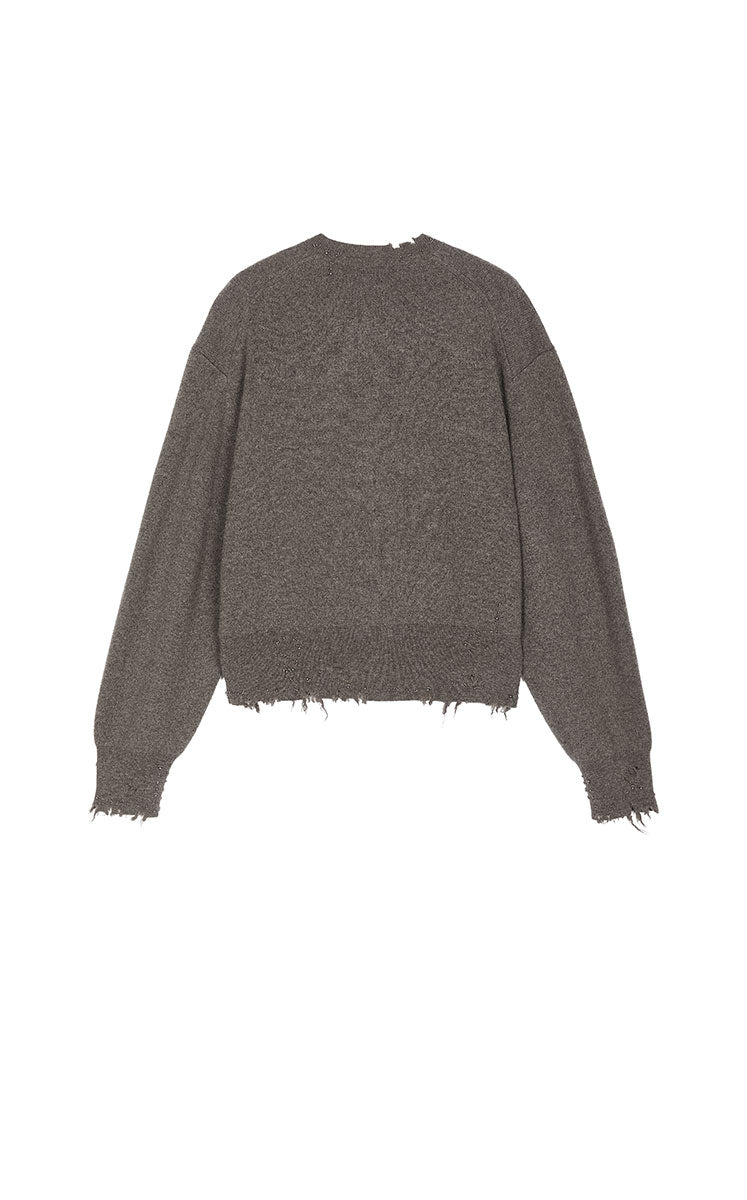 Sweater / JNBY Beaded Trim Cashmere-Wool Blend Cardigan
