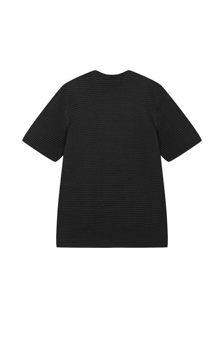 Sweater / JNBY Wool Blend Pintuck Short Sleeve Pullover