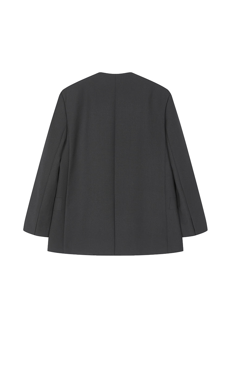 Blazer / JNBY Oversized Wool-Blend Collarless Blazer