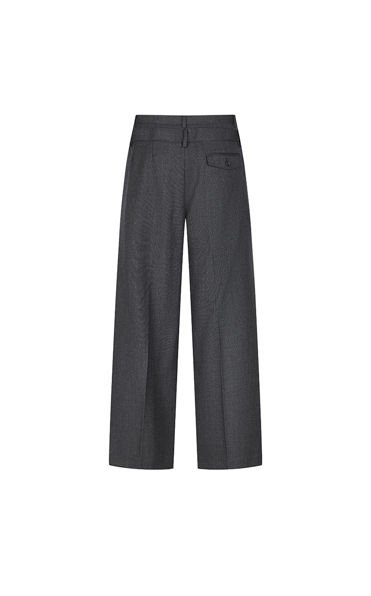Pants / JNBY Straight-Leg Double-Waist Wool Trousers