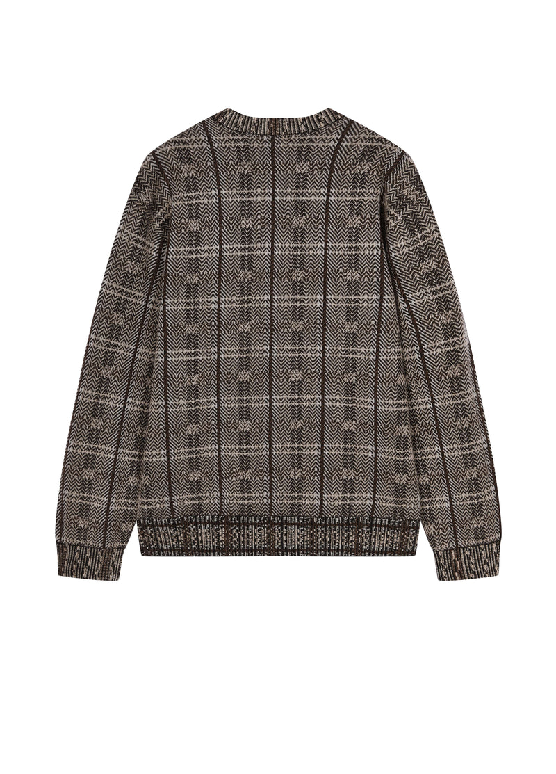 Sweater / JNBY Merino Wool Jacquard Stand Collar Pullover