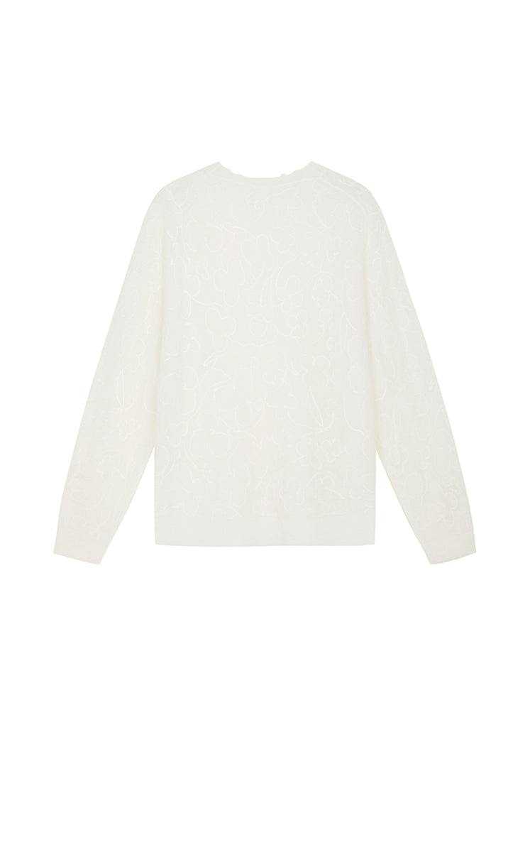 Sweater / JNBY Mixed Fiber Floral Oversized Pullover