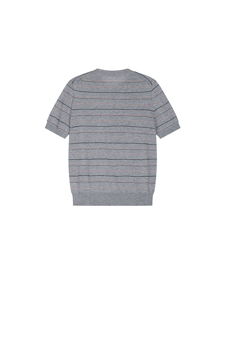 Cardigan / JNBY Cotton Stripe Short Sleeve Knit