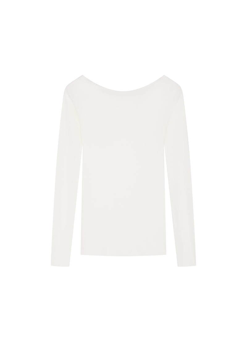 Sweater / JNBY Merino Wool Ribbed Boat Neck Pullover