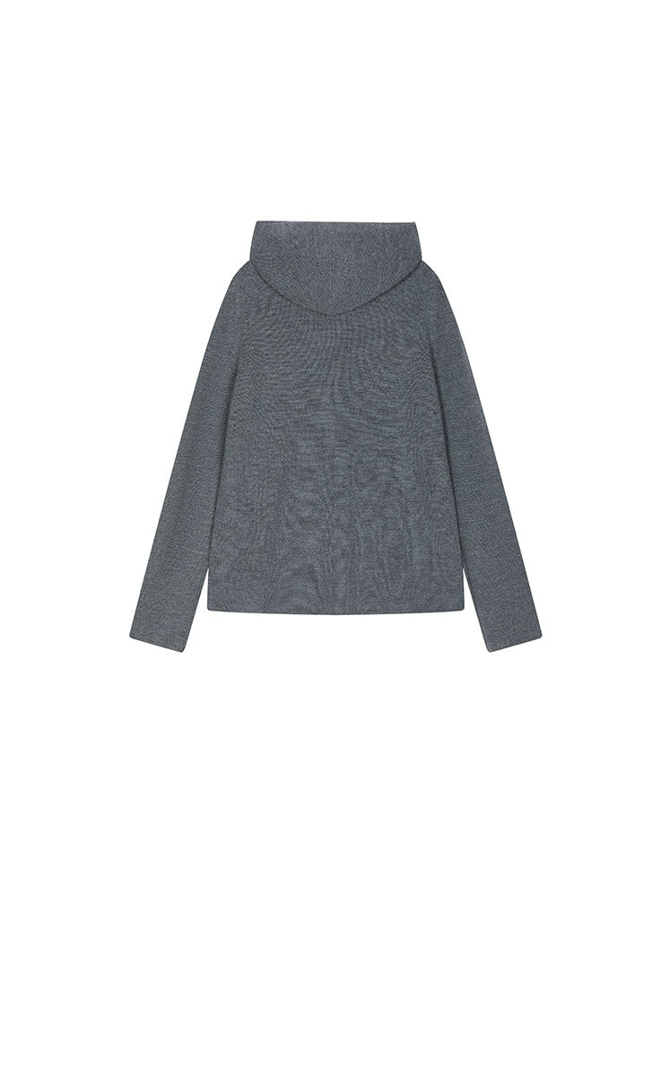 Sweater / JNBY Loose Quarter-Zip Wool Hoodie