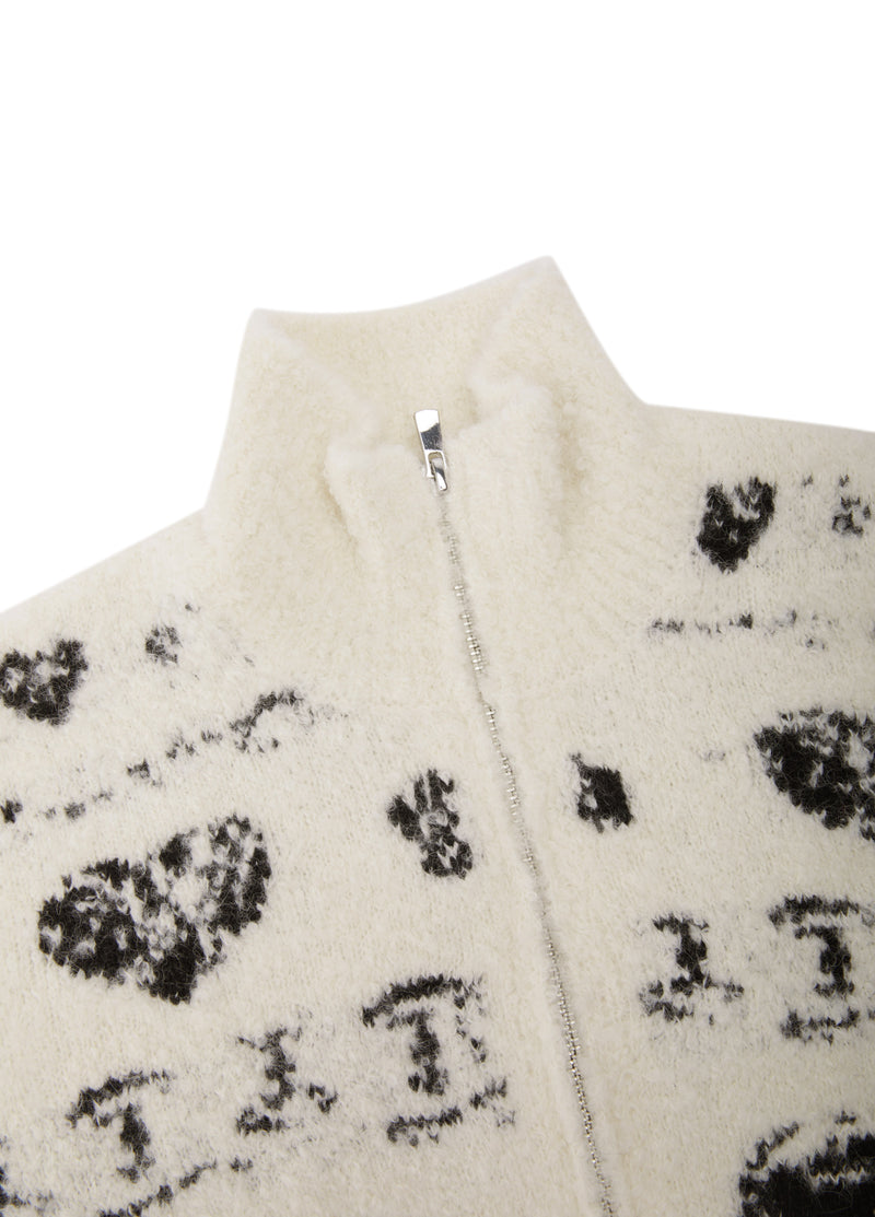Cardigan / JNBY Alpaca Blend Jacquard Open Front Sweater