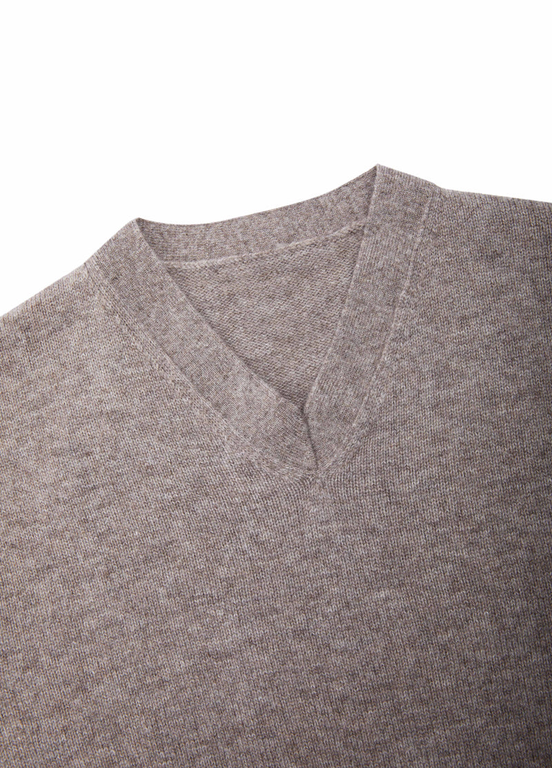Sweater / JNBY Wool Yak Blend V-Neck Patchwork Pullover
