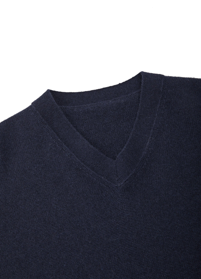 Sweater / JNBY Wool Yak Blend V-Neck Patchwork Pullover