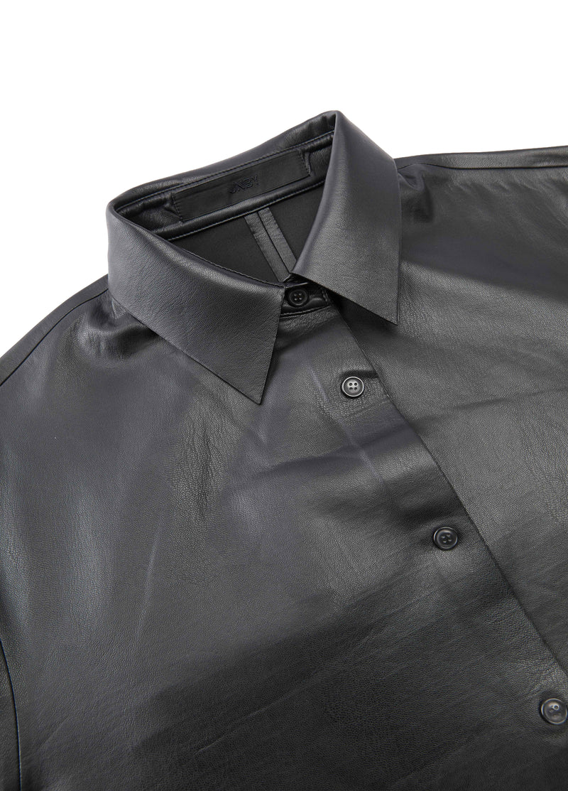 Jacket / JNBY Oversized Faux Leather Shirt Jacket