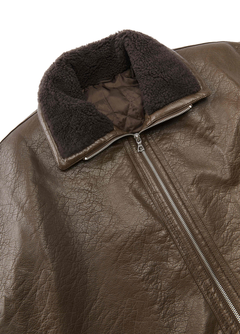 Jacket / JNBY O-Shape Faux Leather Jacket