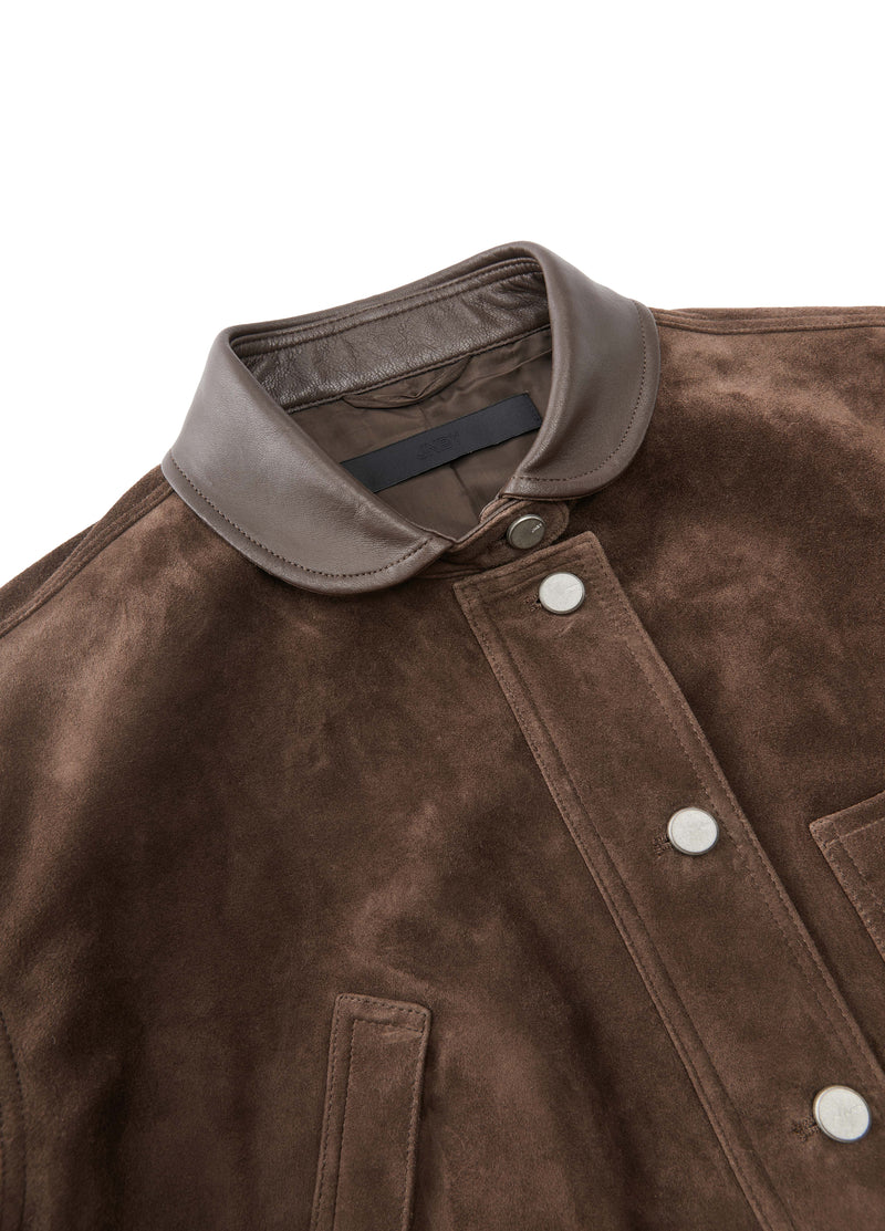 Jacket / JNBY Relaxed Suede Leather Biker Jacket