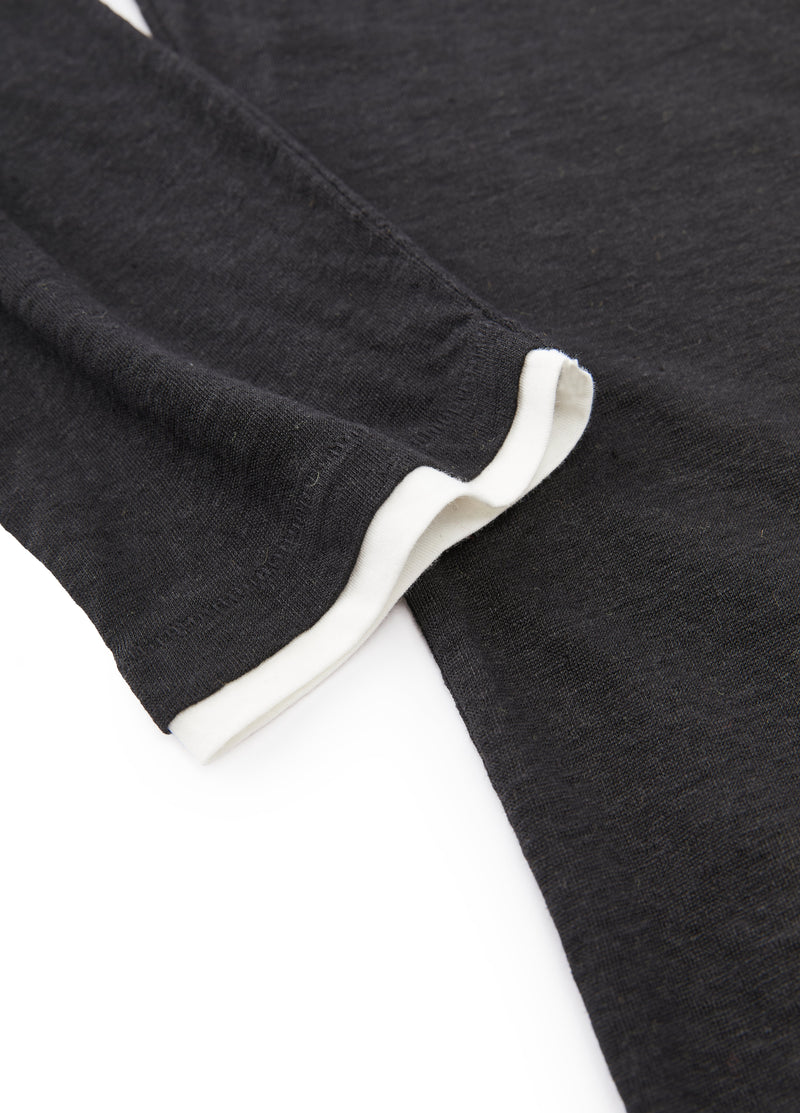 T-Shirt / JNBY Linen Silk Blend Relaxed Long Sleeve Tee