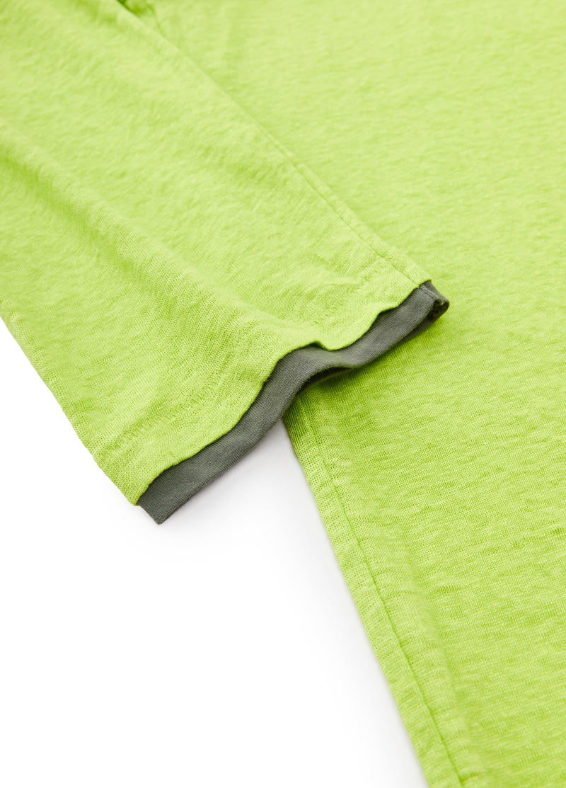 T-Shirt / JNBY Linen Silk Blend Relaxed Long Sleeve Tee