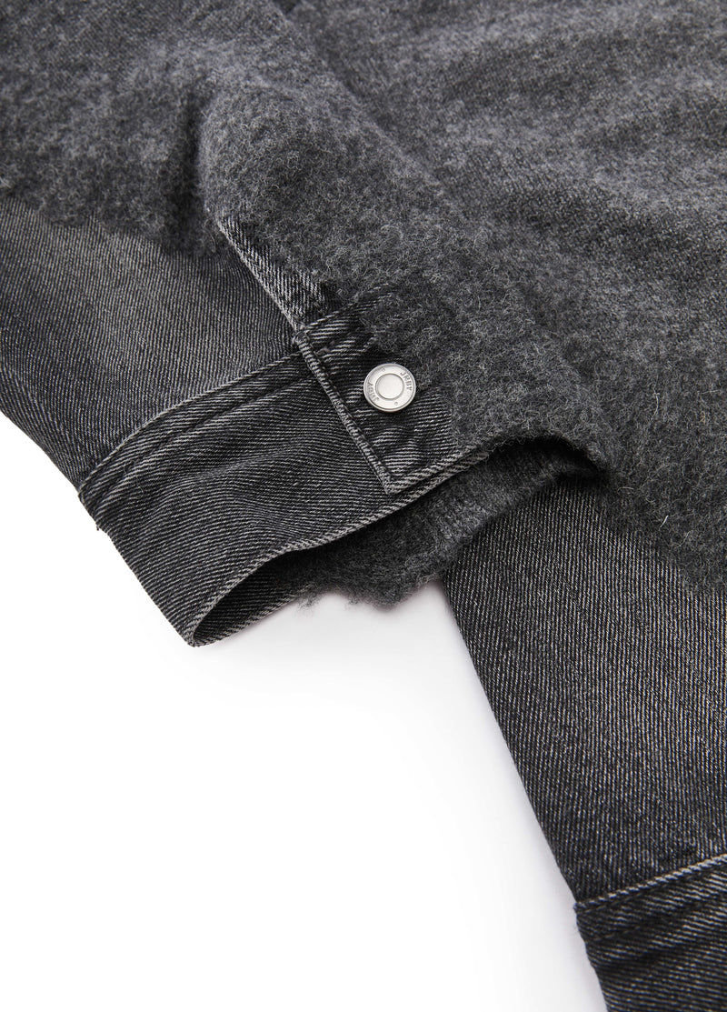 Cardigan / JNBY Wool Yak Blend Denim Patchwork