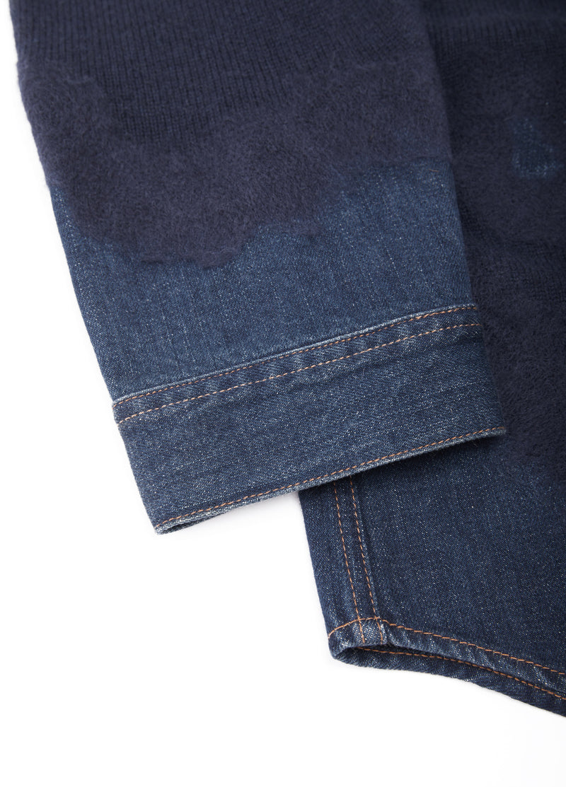 Sweater / JNBY Wool Yak Blend V-Neck Patchwork Pullover