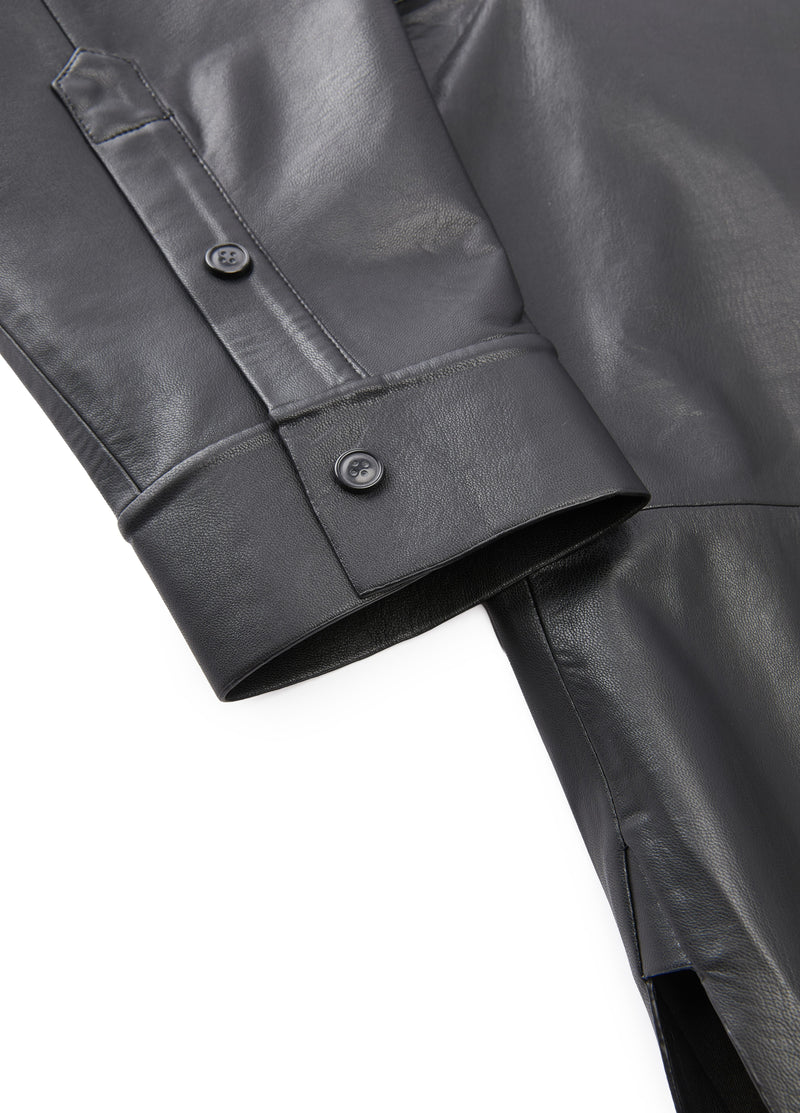 Jacket / JNBY Oversized Faux Leather Shirt Jacket