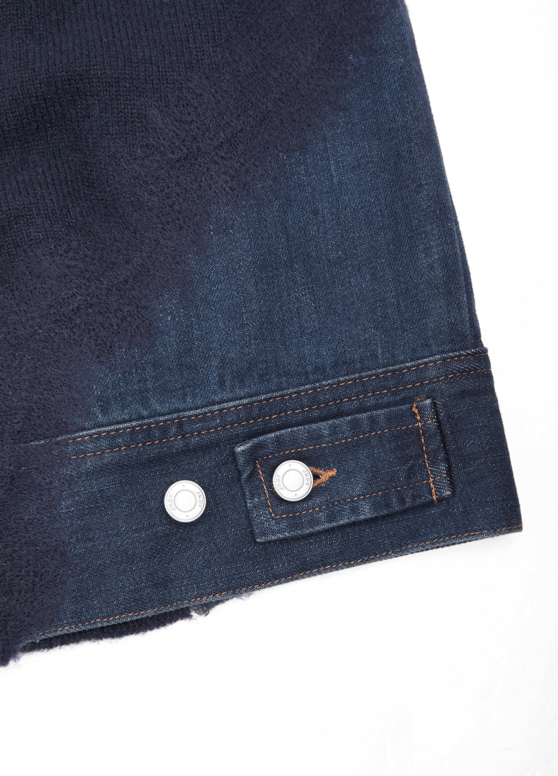 Cardigan / JNBY Wool Yak Blend Denim Patchwork