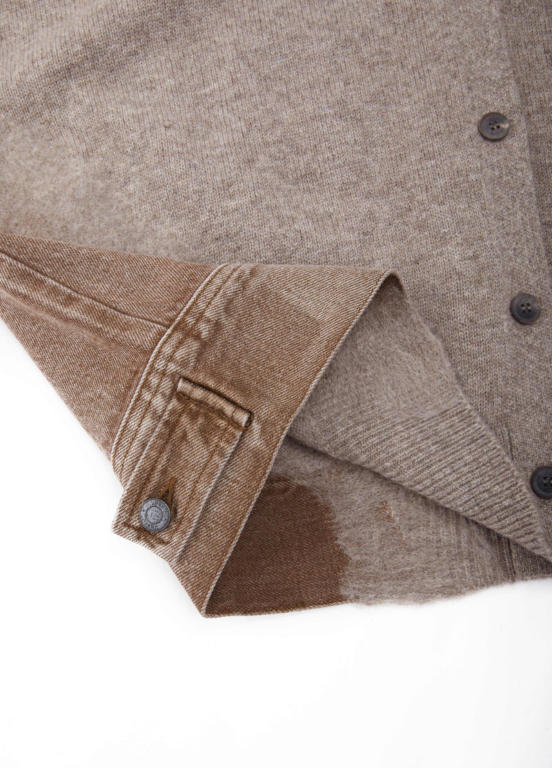 Cardigan / JNBY Wool Yak Blend Denim Patchwork